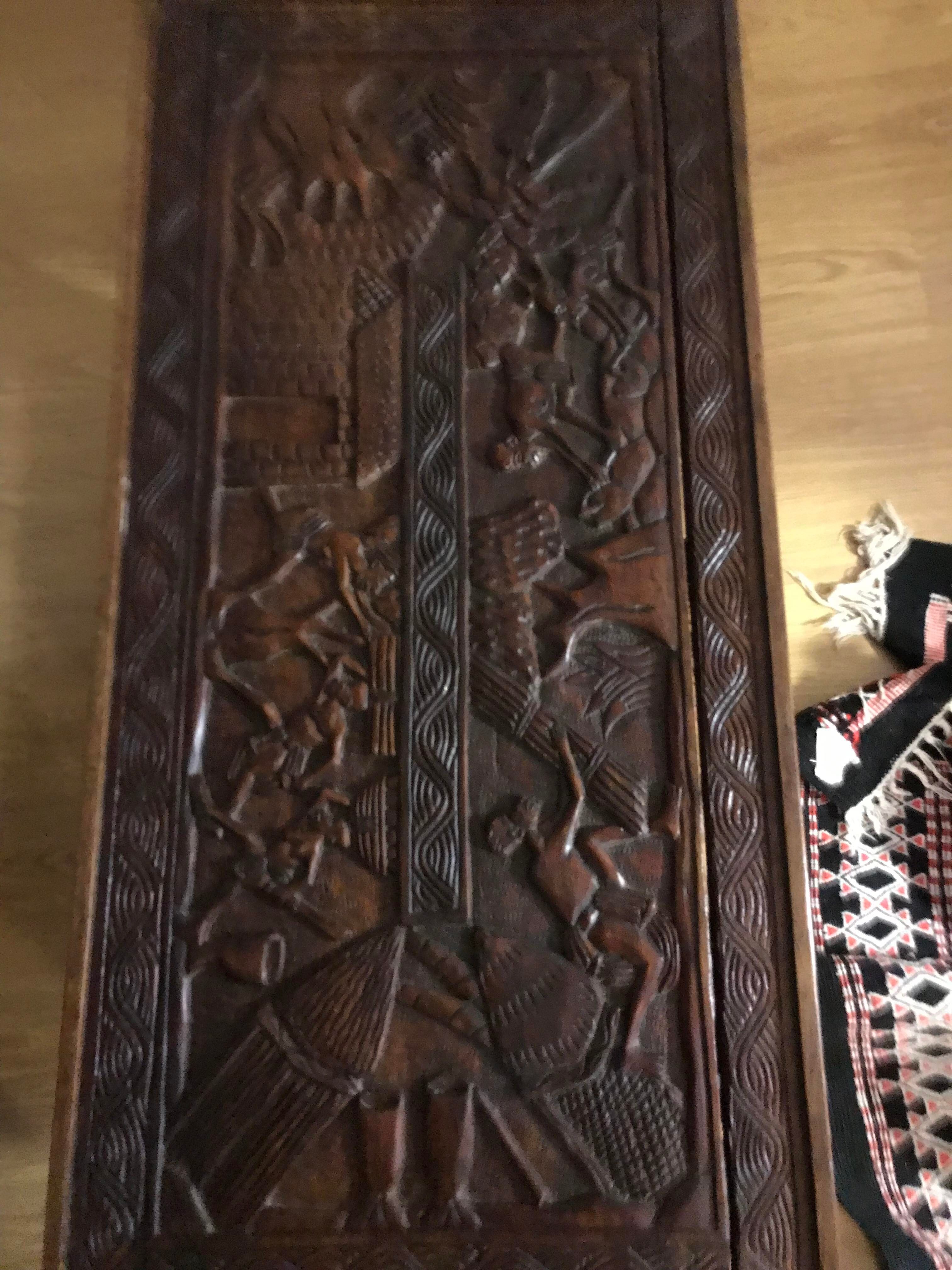 Carved Senegalese coffee table