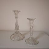 Set of 2 glass candle holders