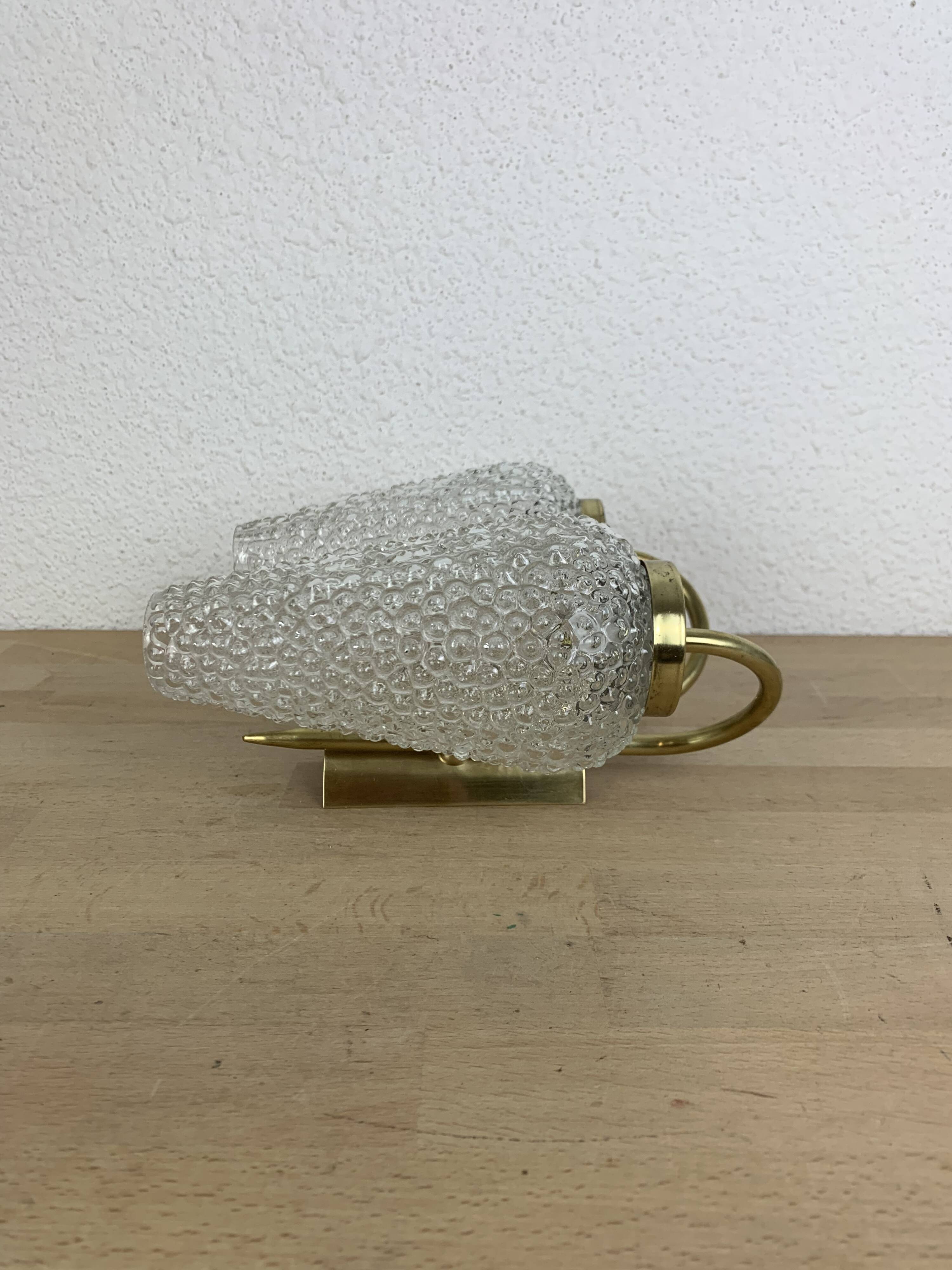 1950s brass and tulip Bubble wall lamp
