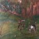 Old impressionist painting, country house, signed / late 19th century
