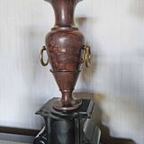 Antique Vases In Griotte Marble And Black Marble, Grand Tour, 19th Century