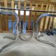 Glass and metal table from the 70s.