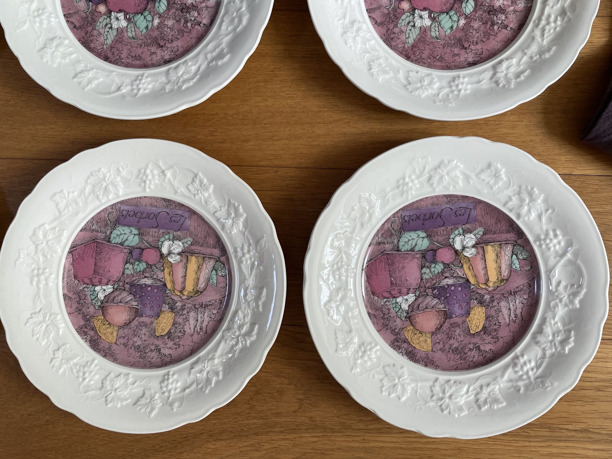 Set of 6 dessert plates Les Délices by Marie-Pierre Boitard - Faïence GIEN