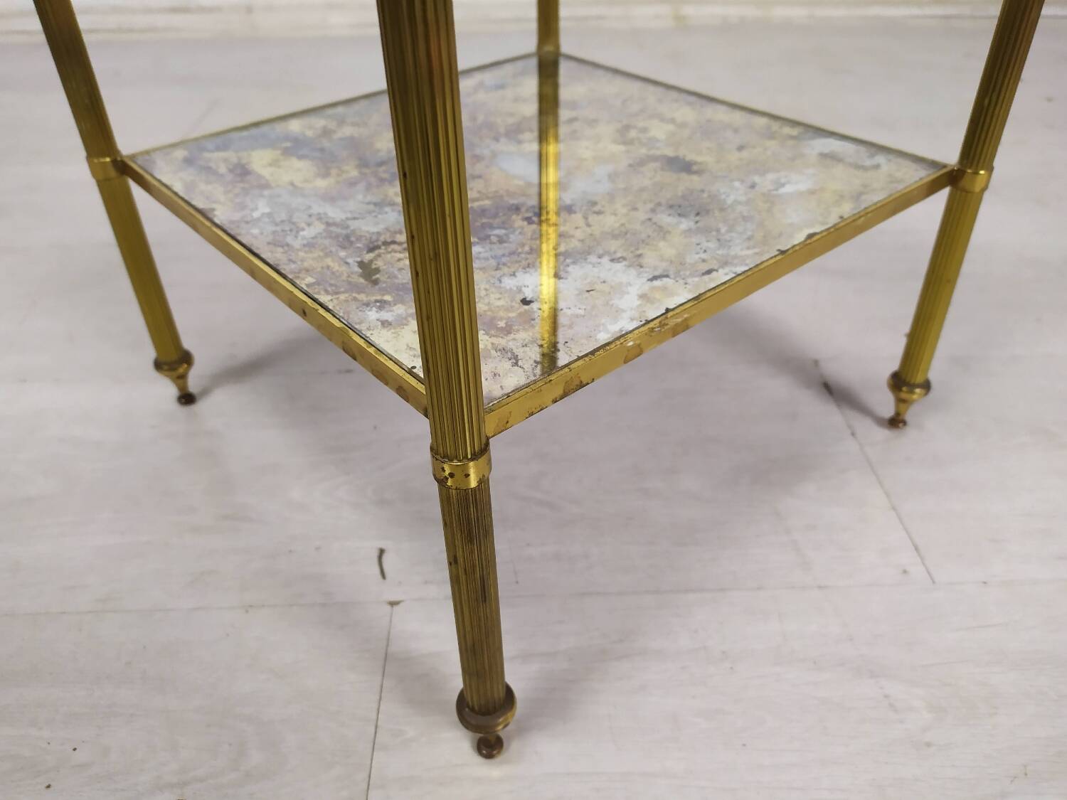 Brass glass side table