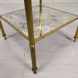 Brass glass side table