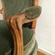Fauteuil bergère vert style Louis XV