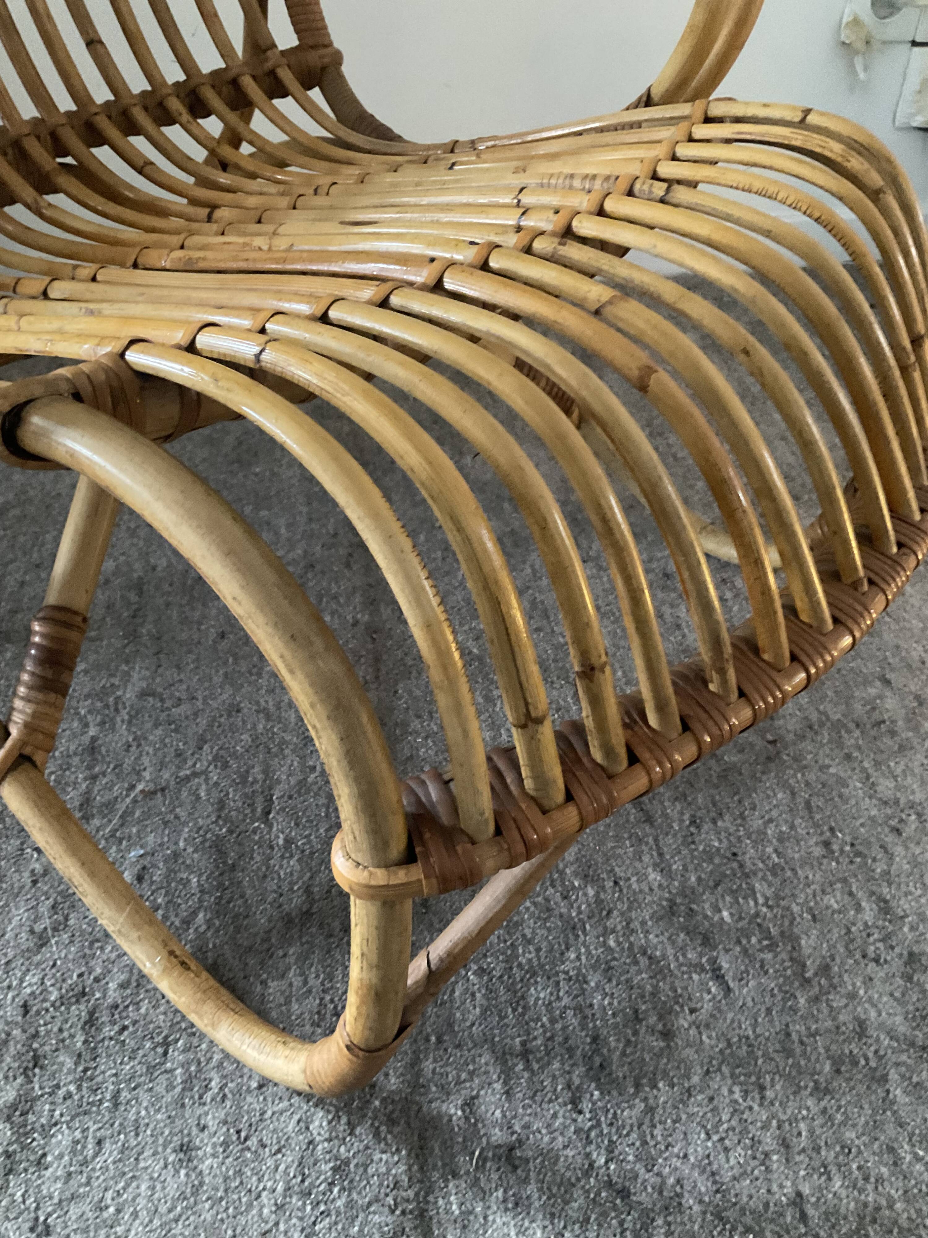 1970s rattan children's armchair