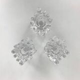 Sunflower Glass Candle Holders, Göran Wärff for Kosta Boda, Sweden, 1970s, Set of 3