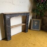 Shelf fireplace mantle.