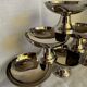 Set of 6 stainless steel ice cream bowls by Guy Degrenne with matching spoons.