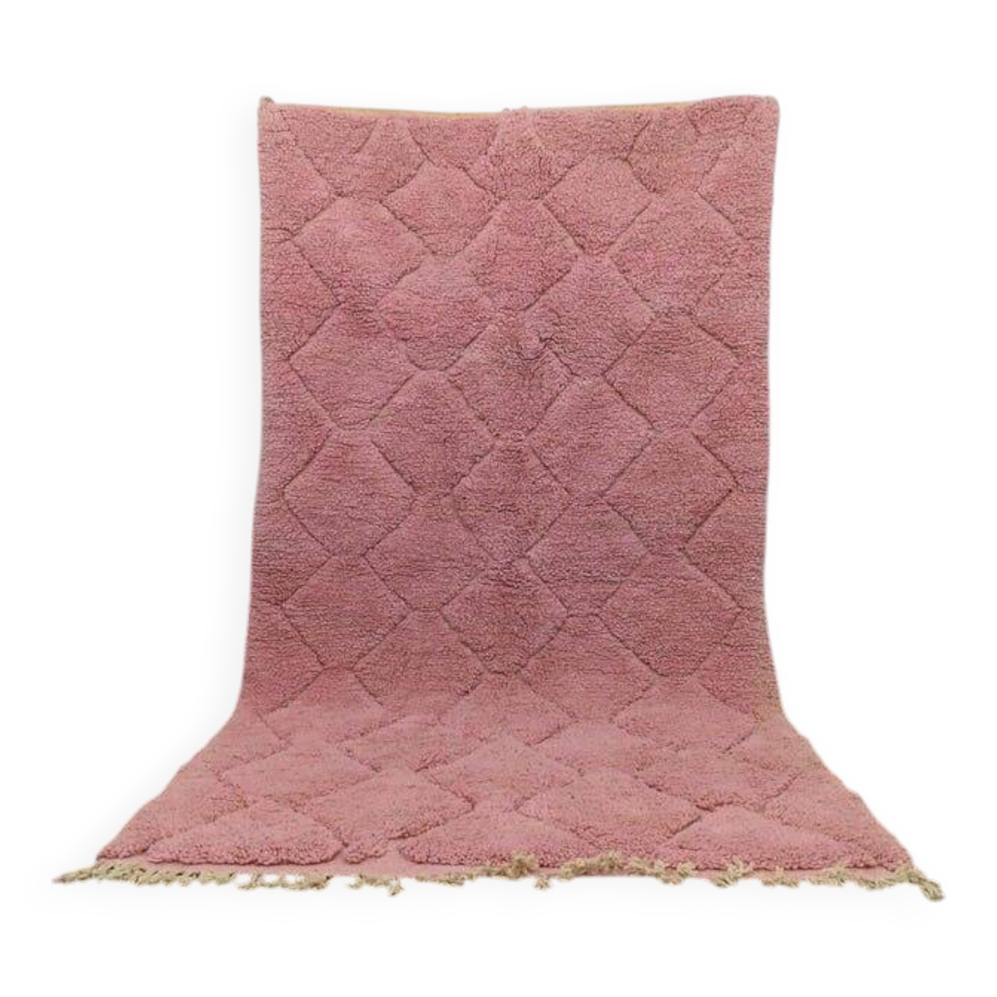 Handwoven natural wool rug, traditional pink, size 1.5/2.5 m.