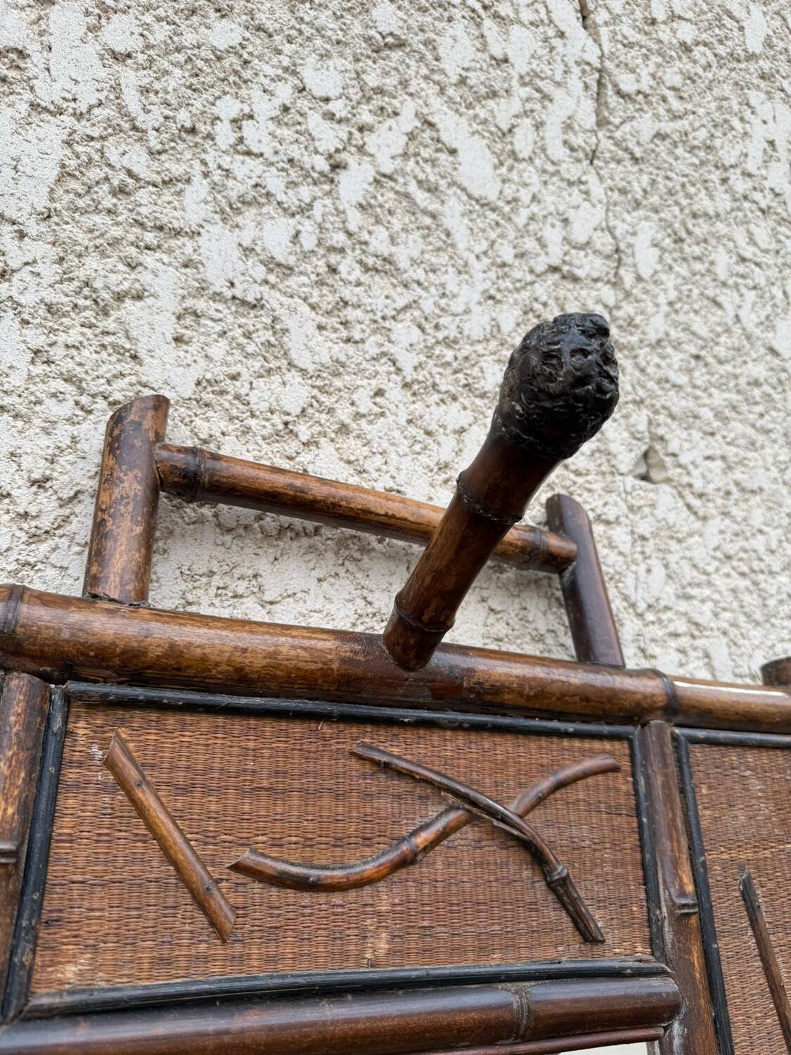 Porte-manteau / vestiaire ancien en bambou (époque 1920)