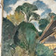 Country house with young man, signed Bernard Delafon