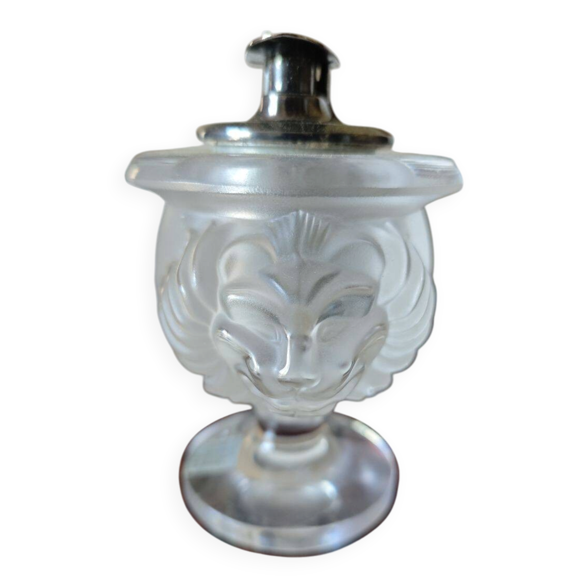 Lion head lighter Lalique France