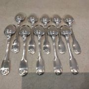 10 cuillères à soupe métal argenté orfèvre Christofle vendome 20,6cm