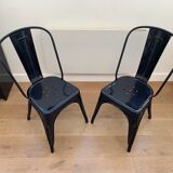 Pair of black A Tolix chairs