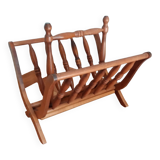 Turned wooden magazine holder