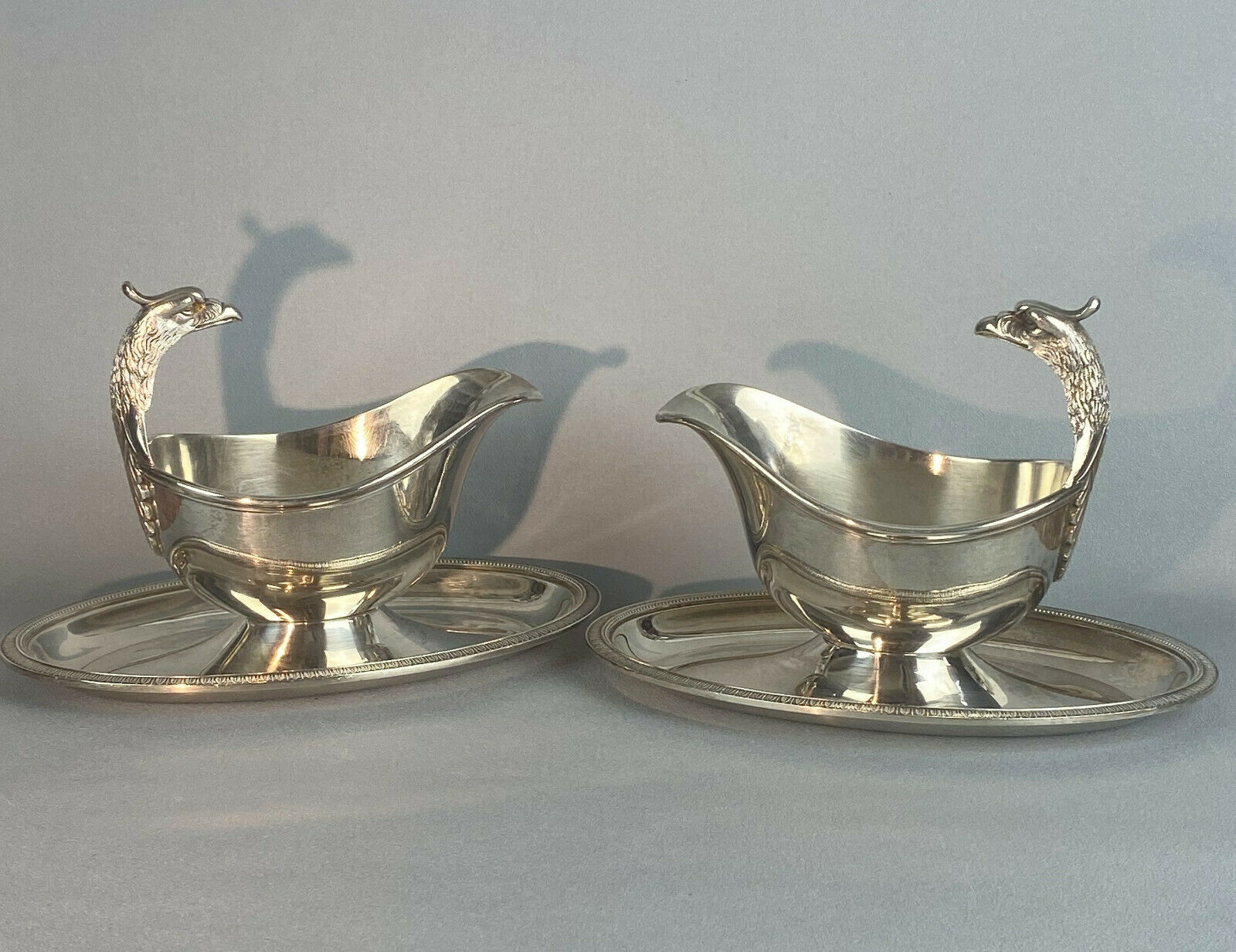 Pair of gooseneck sausages model Malmaison by Maison Christofle XXth