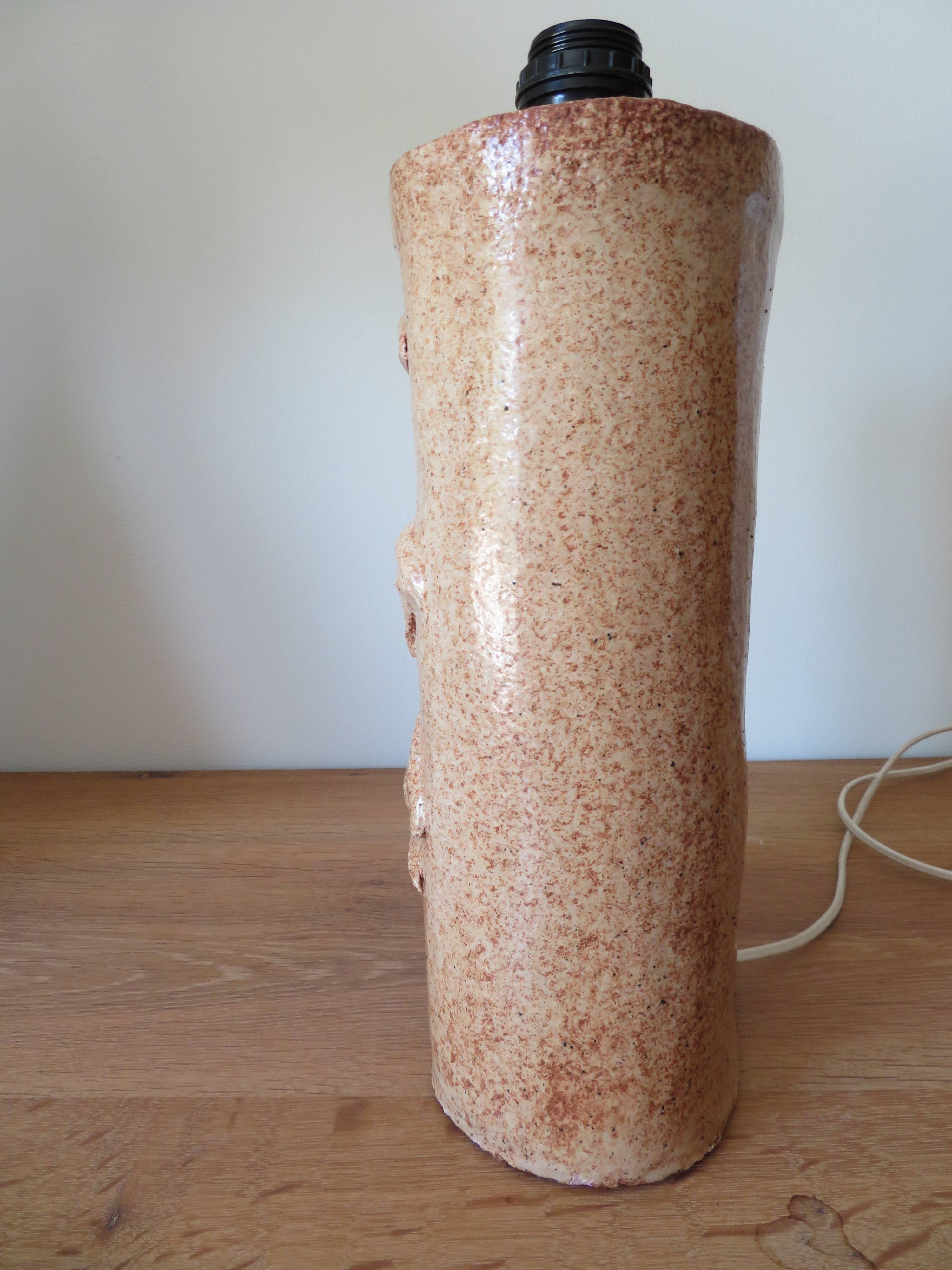Large vintage glazed terracotta lamp base