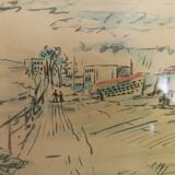 Aquarelle sur papier signé David Handler