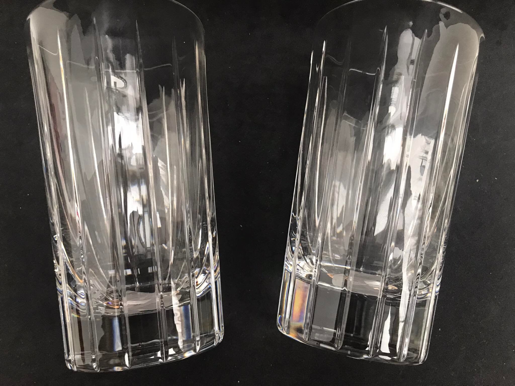2 Christofle crystal glasses