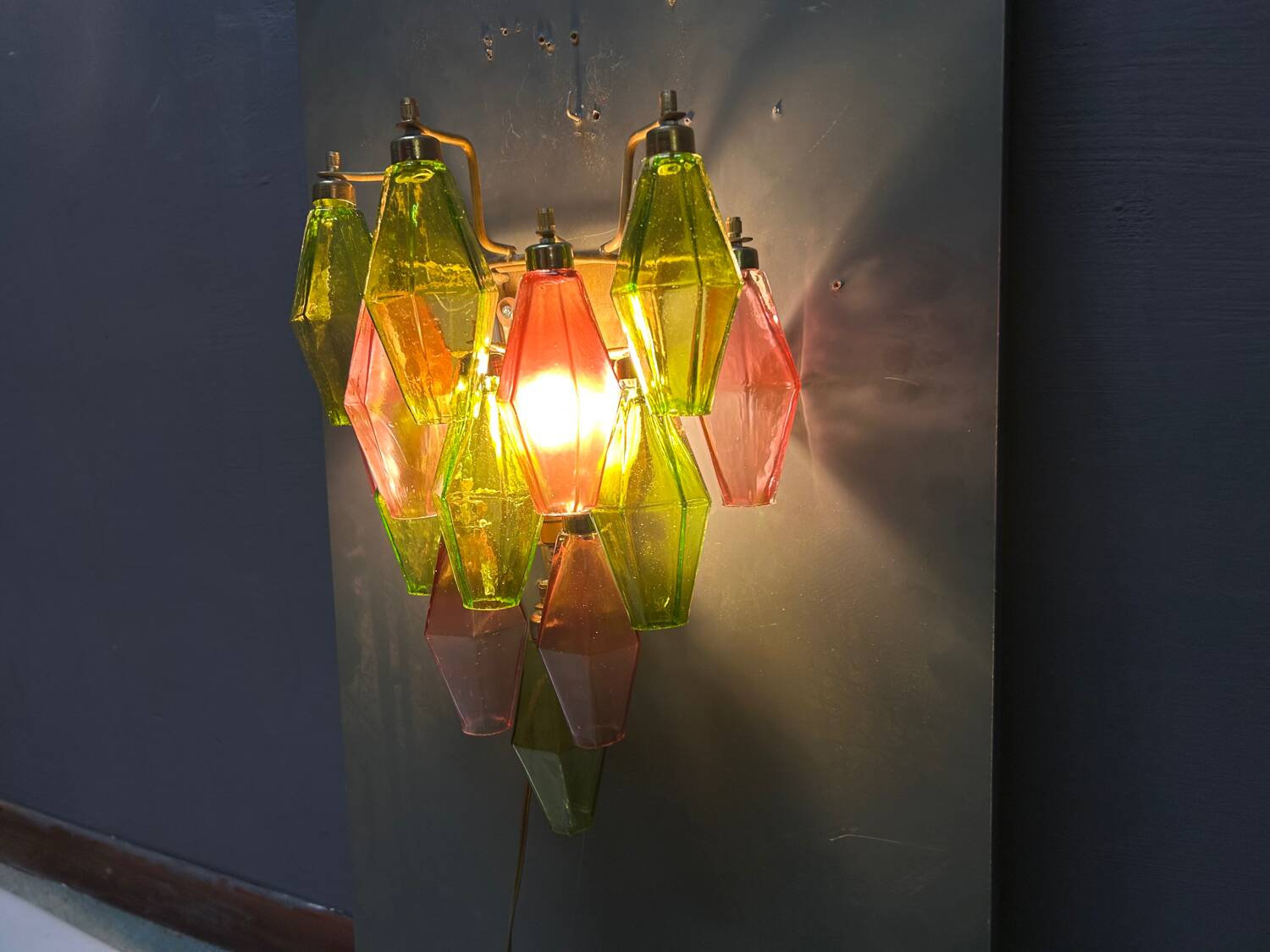 Murano Glass Poliedri Sconces, Italy, 1980s - Set of 2
