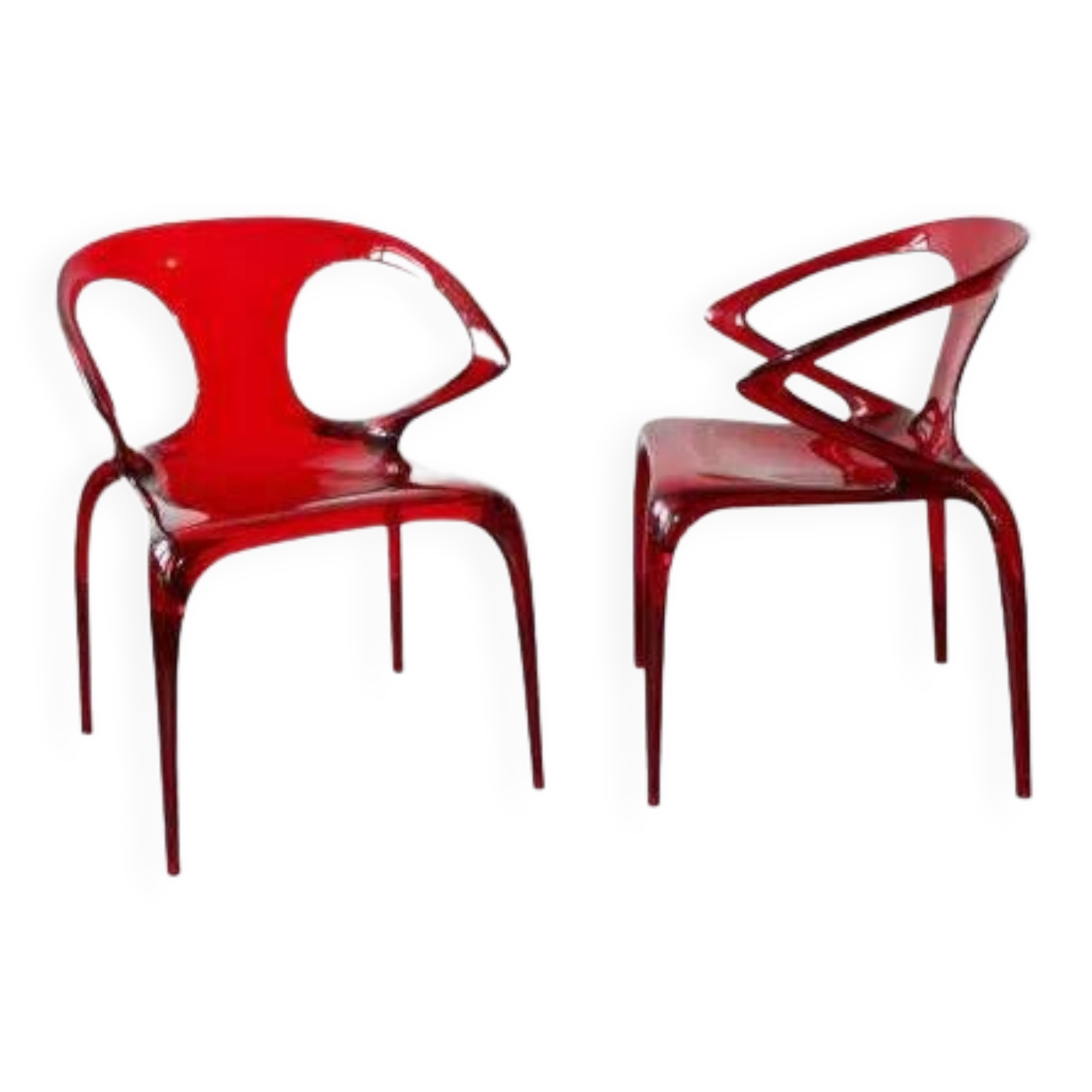 Pair of Ava chairs by Song Wen Zhong for Roche Bobois, 20th century.