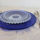Service of 6 large vintage cobalt blue glass plates by Codec.