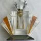 Empty art deco perfume bottle in amber crystal