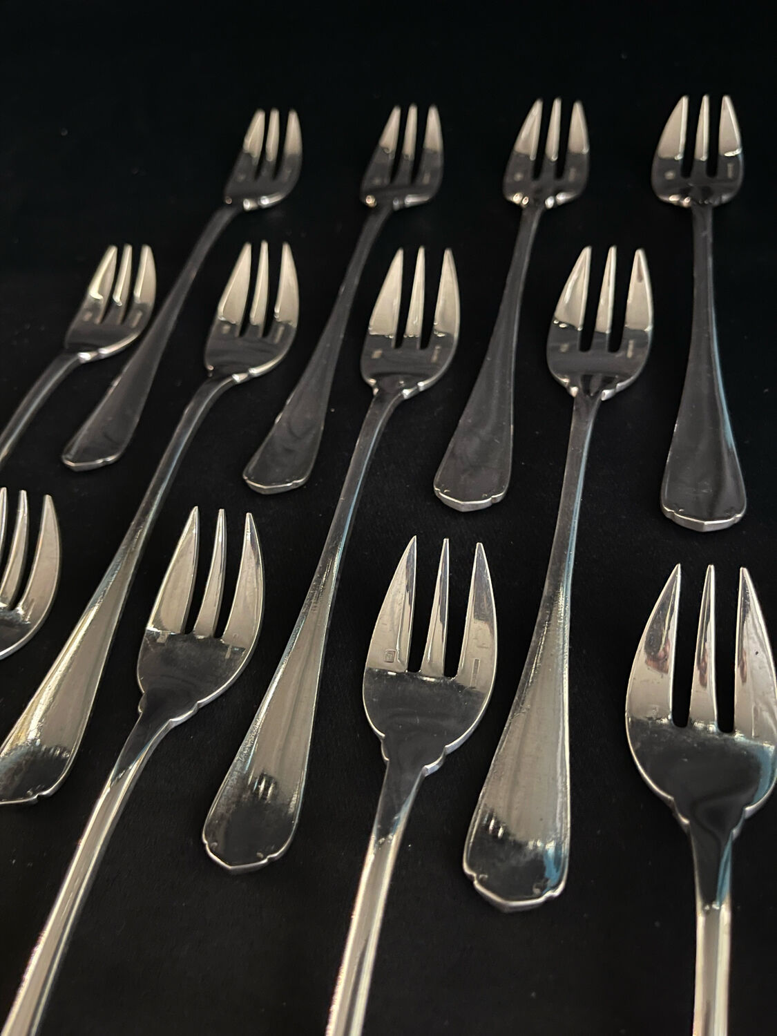 12 Christofle oyster forks silver metal Japanese model