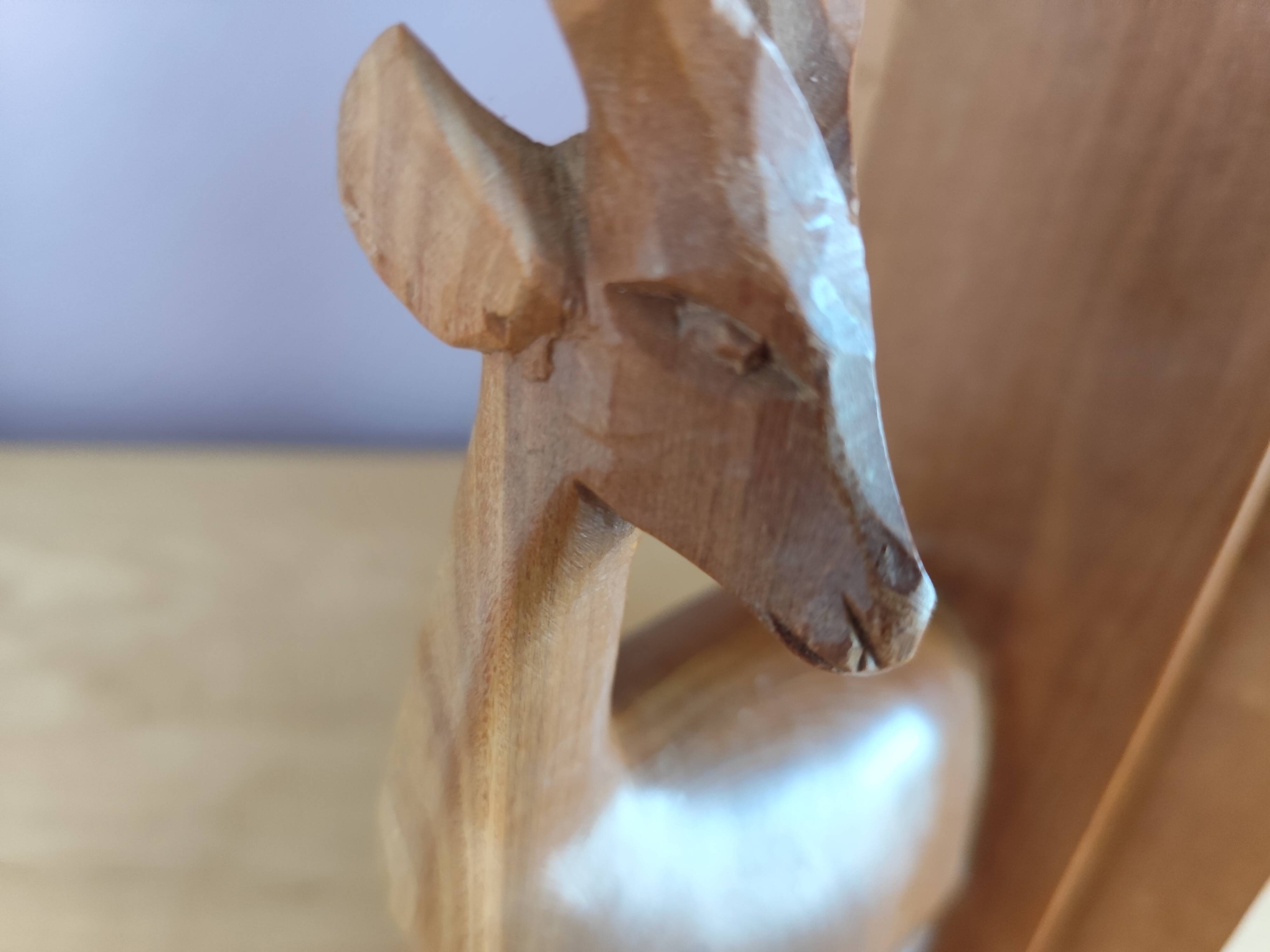 Paire de serre-livres cerfs vintage en chêne massif