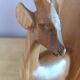 Pair of vintage solid oak deer bookends