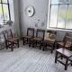 Set of 4 Savoyard pine folk art chairs from the 1950s.