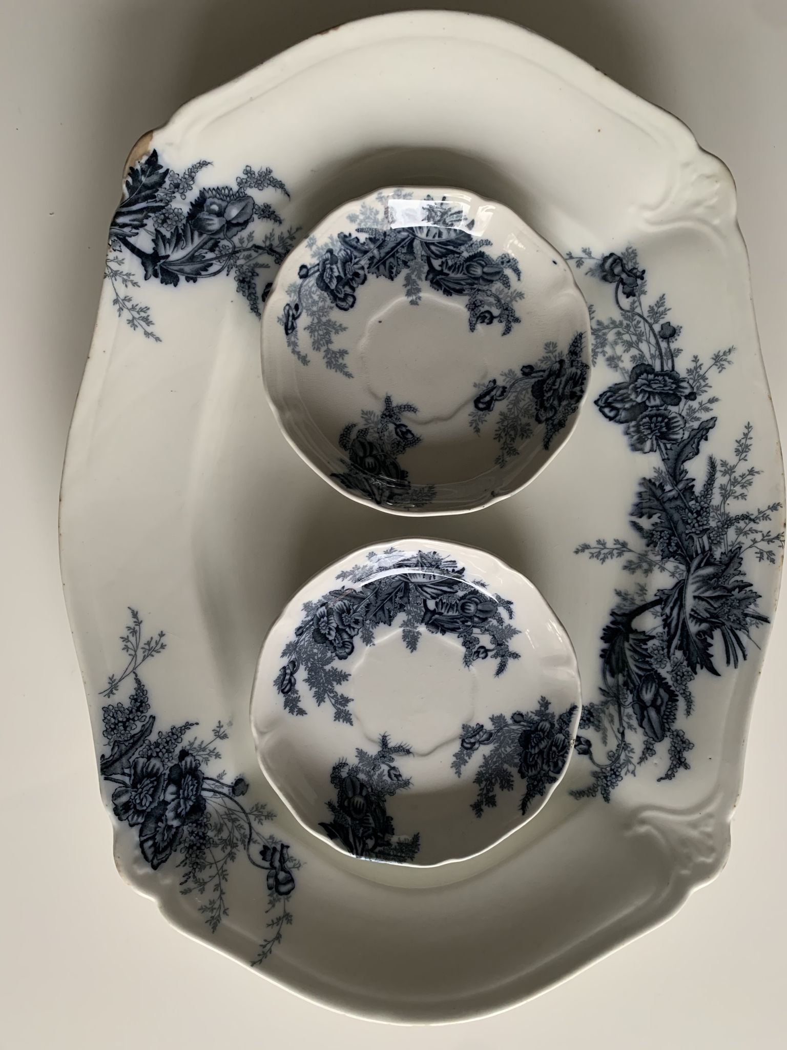 Set of two small English porcelain plates by Johnson Bros.
