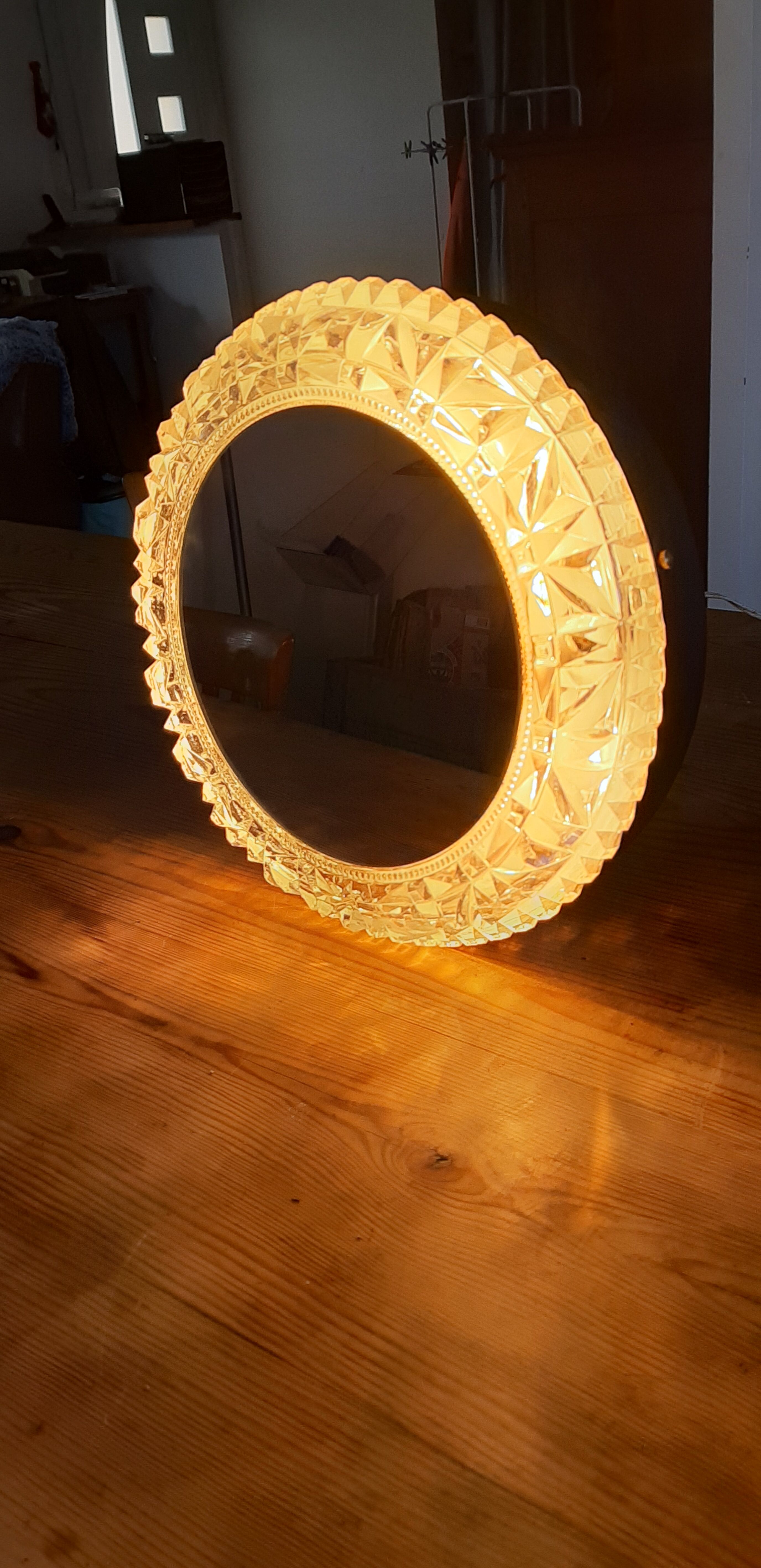 Wall lamp vintage metal glass and mirror