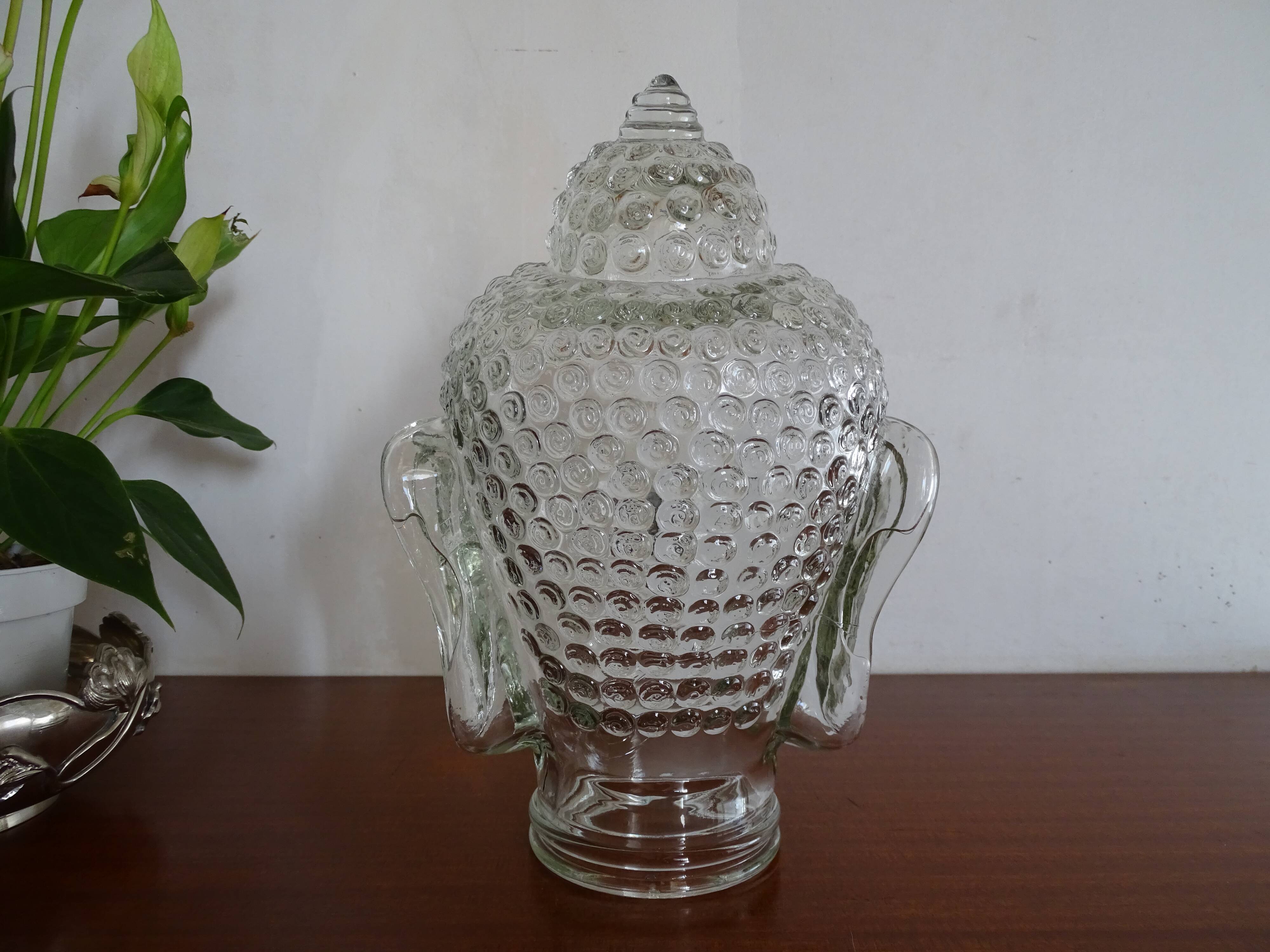 Old molded glass head - vintage blown glass - Object of curiosity