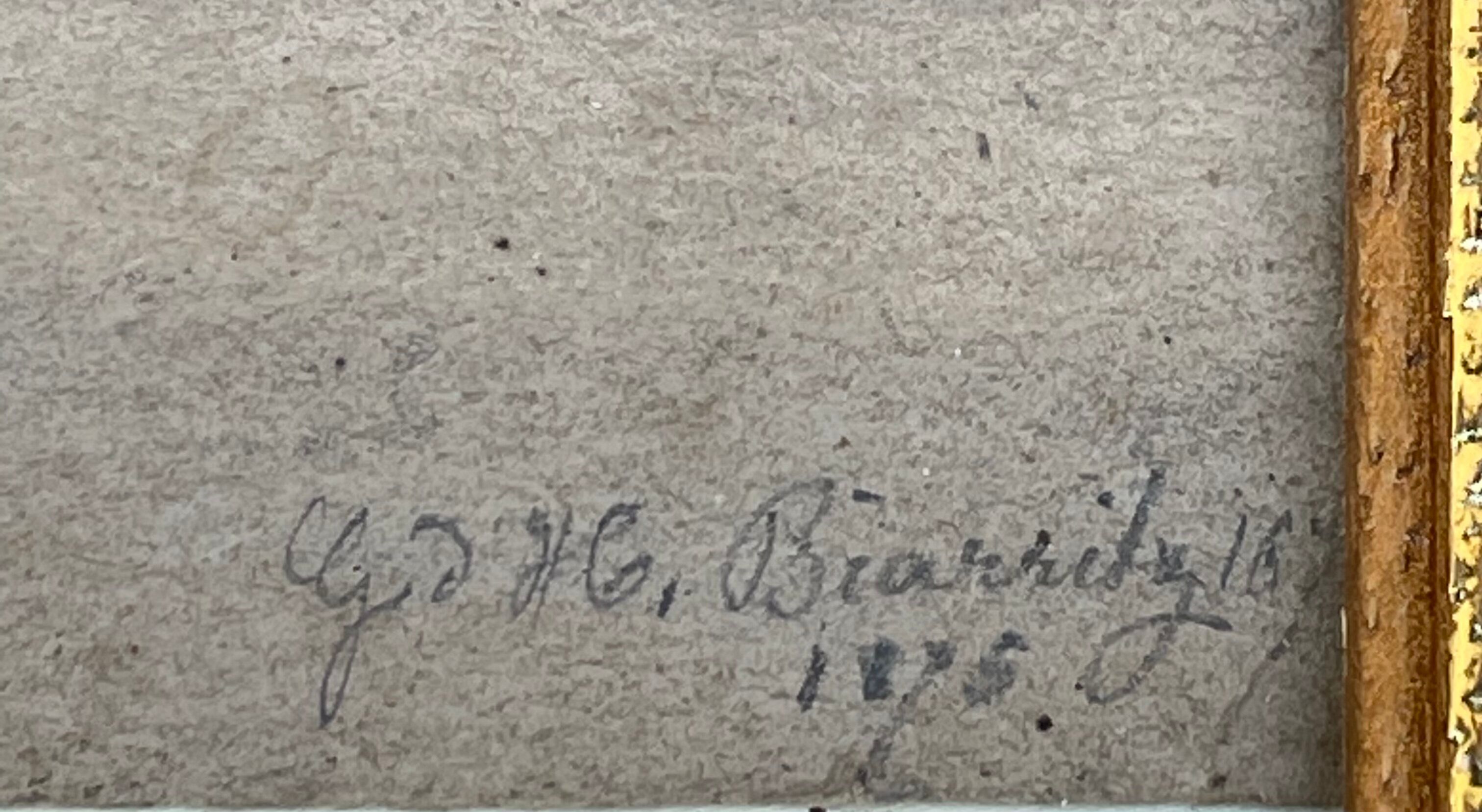 Drawing painting seen from Biarritz 1875