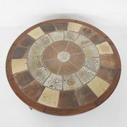 Tue Poulsen pour Haslev Møbelsnedkeri, table basse en pierre et chêne, Danemark années 1960