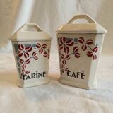 Set of two spice jars (flour and coffee)