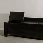 French Mid Century Black Wooden Ebonized Cabin Dining Set, 1950s