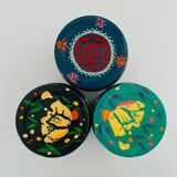 Set of 3 painted metal boxes