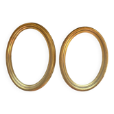 Set of 2 old oval gilded wood frames