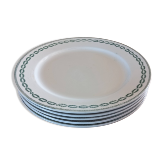 Set of 5 flat plates "Nobilis" Sarreguemines