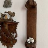 19th century carved wooden wall base for statue