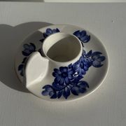 Vintage blue and white hand-held egg cup Poland D13
