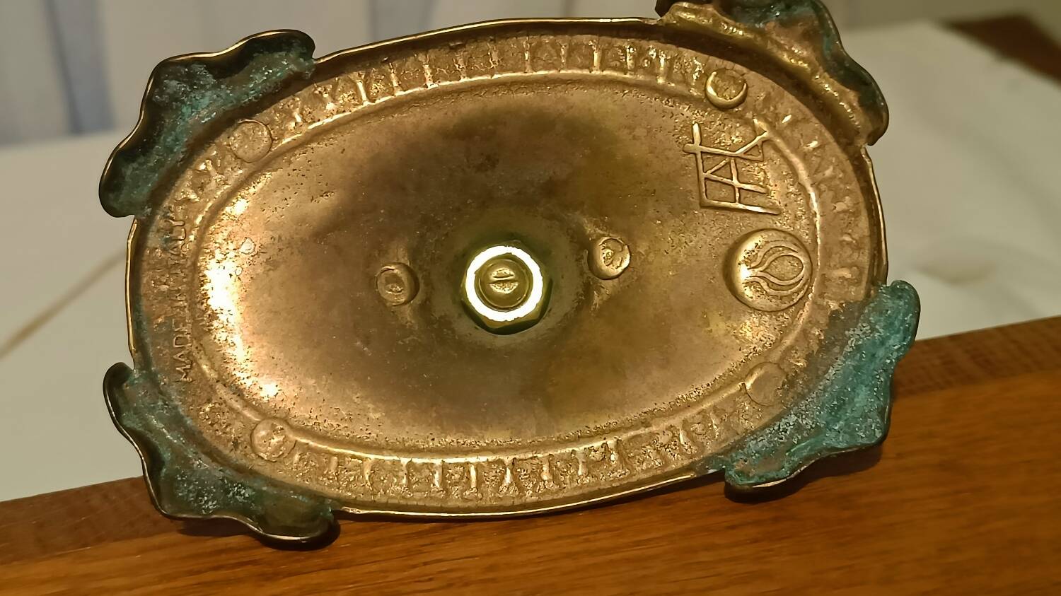Miroir de table vintage en laiton doré – style Napoléon III,