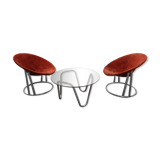 Coffee Table & Chairs Set by E. Lusch for Lusch & Co., 1960s, Set of 3