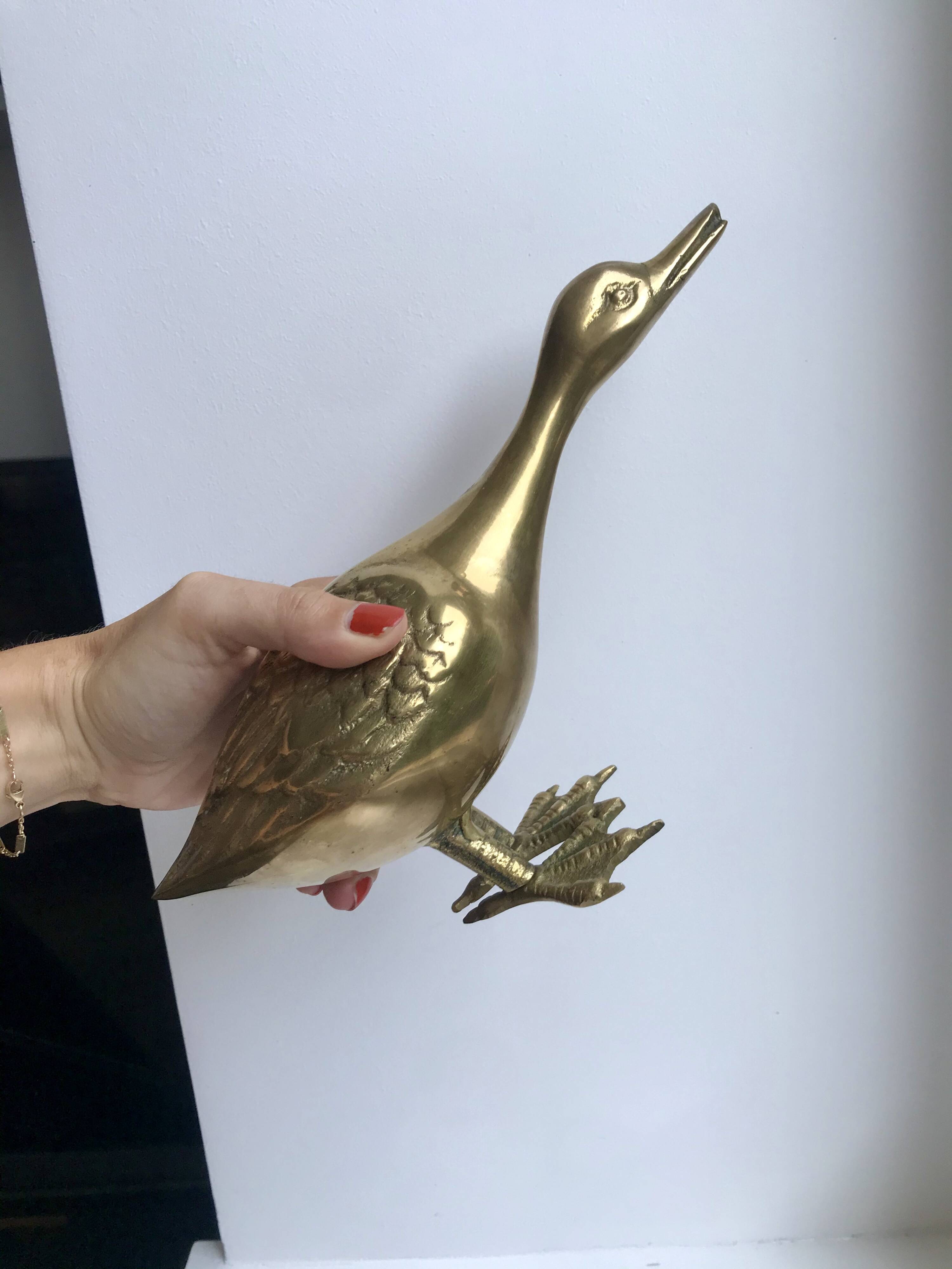 Brass animal large duck 1950s