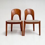Set of 4 Niels Koefoed chairs cream, 1960s