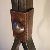 Lampadaire fer forgé et cuir
